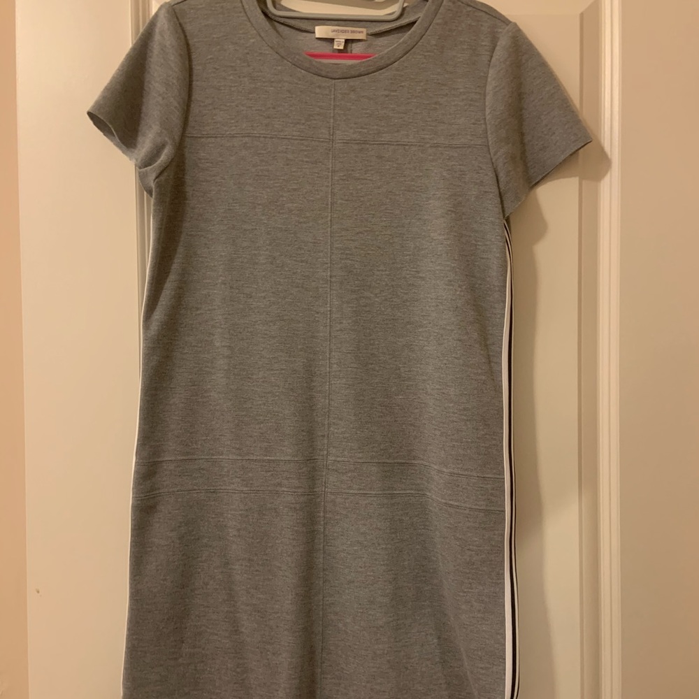 Lavender Brown T- shirt dress with stripe